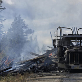 Logging Truck on Fire